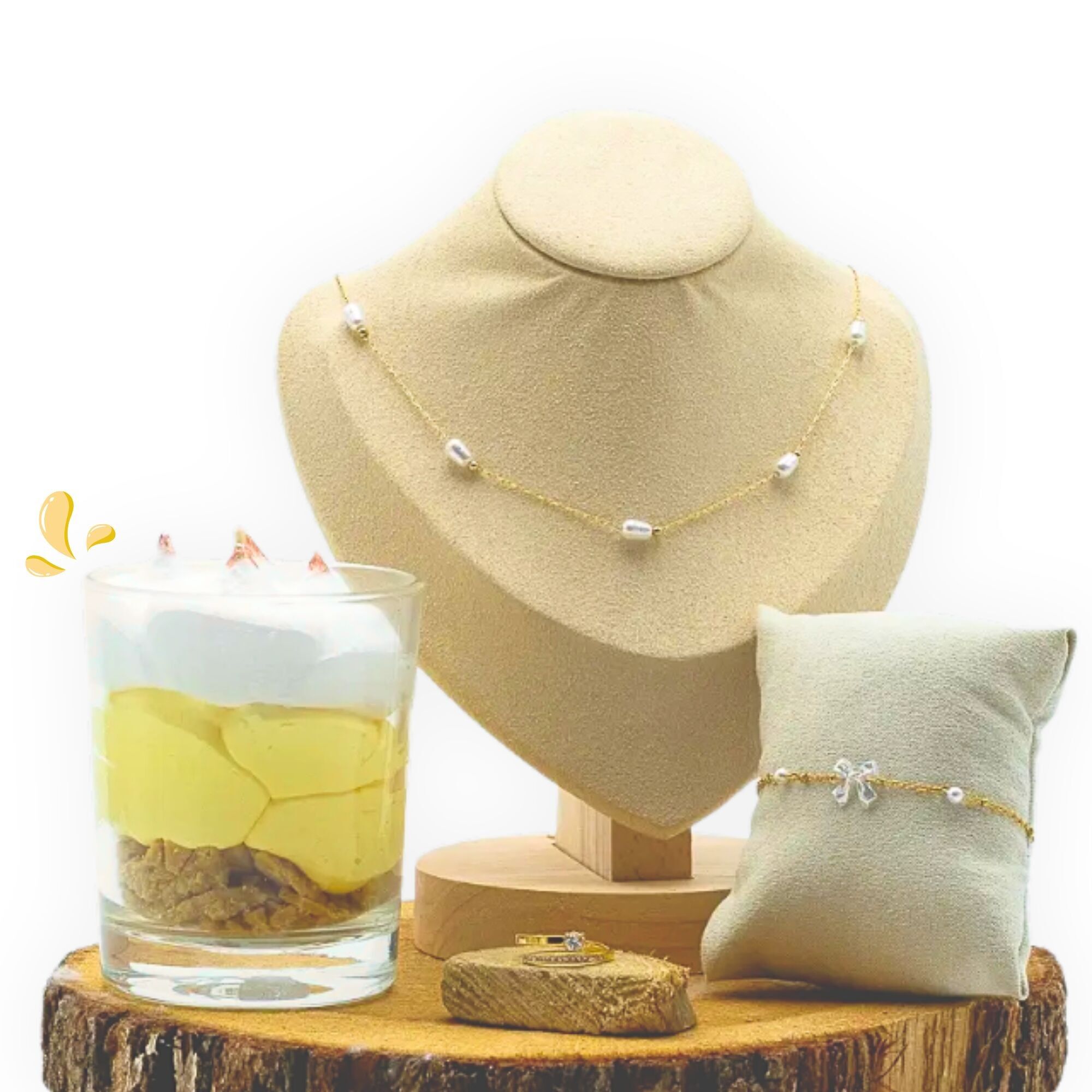 Handmade lemon meringue jewel candle