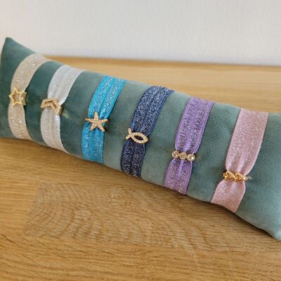 LOLA - 6 elastic ribbon bracelets - adjustable - woman - child - gifts - Summer Showroom - beach