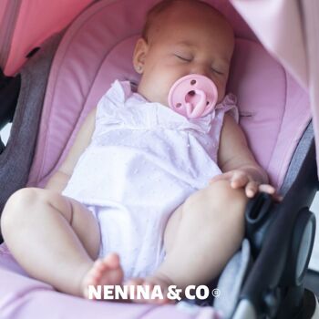 Attache Sucette + Sucette Rose Bubblegum Nenina & Co 3