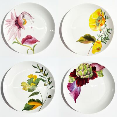 Maravillas botánicas - Set de 4 mesas de comedor