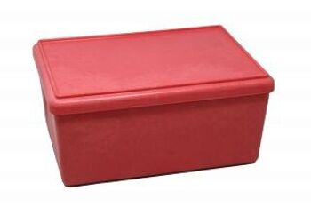RE-Wood® Boîte grande avec couvercle rouge 1