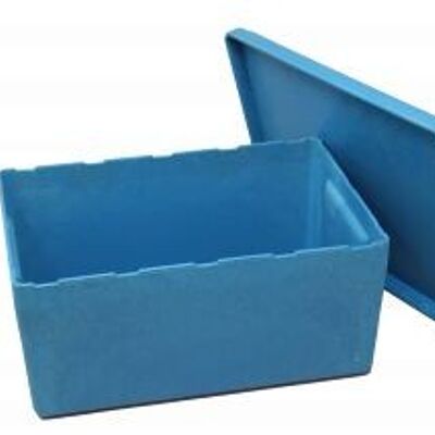 Caja RE-Wood® grande con tapa azul