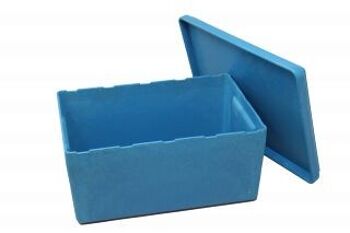 RE-Wood® Boîte grande avec couvercle bleu 1