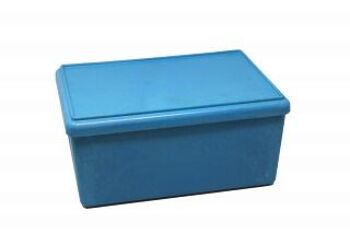 RE-Wood® Boîte grande avec couvercle bleu 3