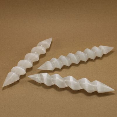 Bacchette a spirale in cristallo di selenite 16 cm