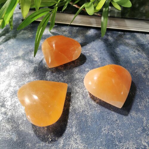 Selenite Crystal Orange Heart 5-6cm