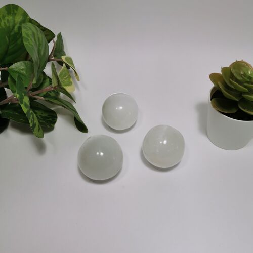 Selenite Crystal White Spheres 5-6cm