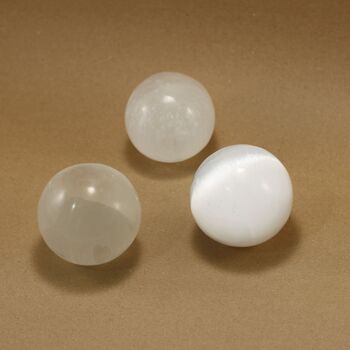 Sphères blanches en cristal de sélénite 5-6 cm 2