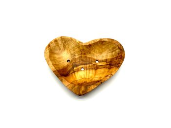 Porte-savon en forme de coeur en bois d'olivier 4