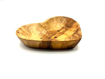 Porte-savon en forme de coeur en bois d'olivier 5