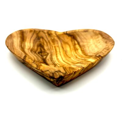 Cuenco en forma de corazón de madera de olivo