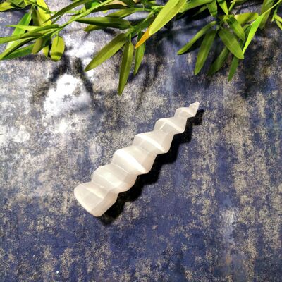 Selenite Crystal Spiral Unicorn Horn