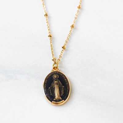 Rainbow Mary Medals Necklace Black