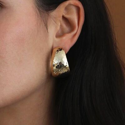 Gold Disco Hoop Earrings | Handmade jewelry in France