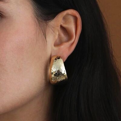 Gold Disco Hoop Earrings | Handmade jewelry in France