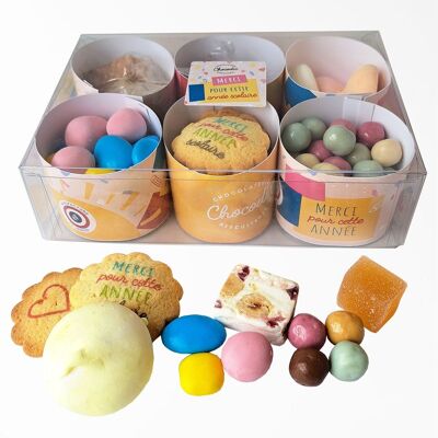 CHOCODIC - COFFRET GOURMAND 6 TIMBALES - CADEAU FIN D'ANNEE SCOLAIRE ECOLE à offrir Maître, Maîtresse ou ATSEM