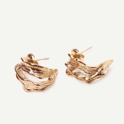 Small Oyster Gold hoop earrings | Handmade jewelry in France