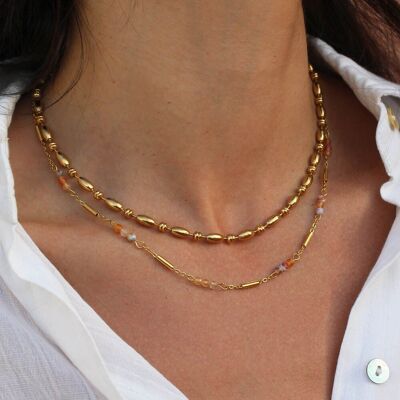 Collar de oro y perlas de Jazmín Naranja | Joyería hecha a mano en Francia