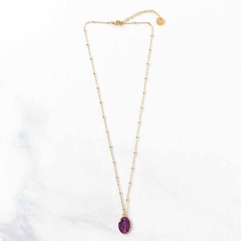 Collier Rainbow Mary Médailles Violet 2