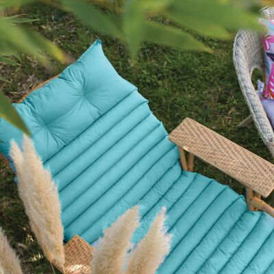Sun Lounger Mattress, Turquoise, Water-Repellent and Anti-UV, 60 x 180 cm, COSTA Collection
