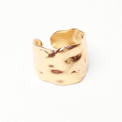 Astrée wide matt gold ring | Handmade jewelry in France