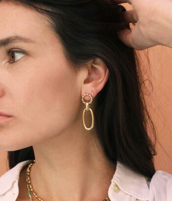 Boucles d'oreilles Or à pendants Cassia | Bijoux faits main en France 3