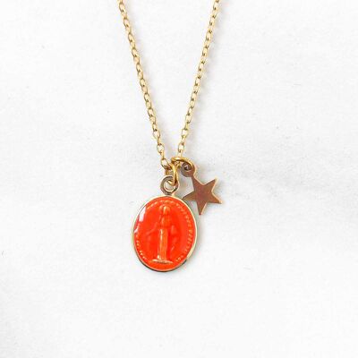 Collier Rainbow Mary Médailles Orange