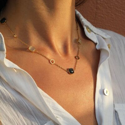 Feine Weidenstein-Halskette | Handgefertigter Schmuck in Frankreich
