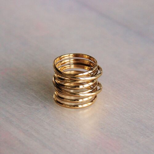Stainless steel multi-layer XL ring – gold