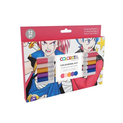 Colorista - Kit da colorare - Eroi di Manga 12pz