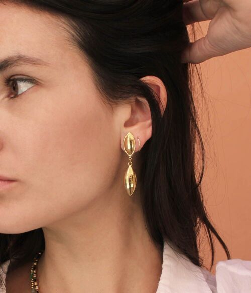 Boucles d'oreilles Or à pendants Jasmine | Bijoux faits main en France