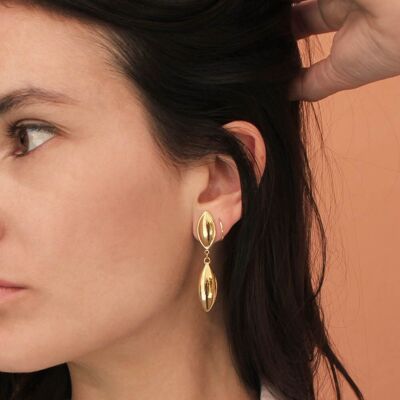Boucles d'oreilles Or à pendants Jasmine | Bijoux faits main en France