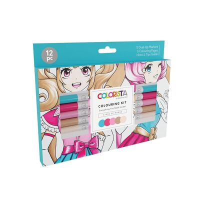 Colorista - Kit para colorear - Estrellas del Manga 12pz