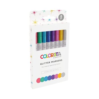 Colorista - Marcador con purpurina - Brillos brillantes 8 piezas