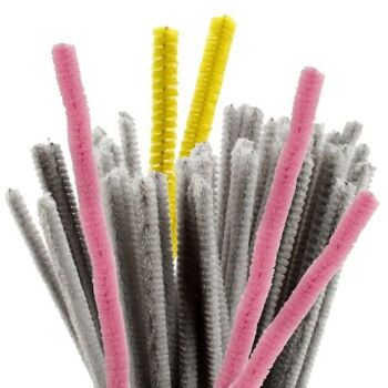 Fil chenille - Coloris au choix - 6 mm - 30 cm - 50 pcs 1