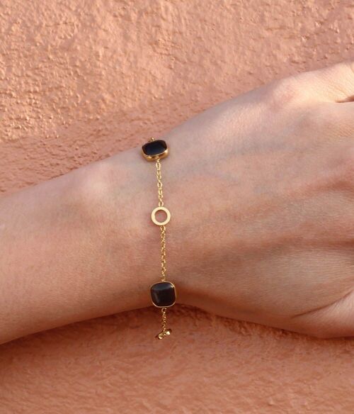 Bracelet fin à pierres Saule Noir  | Bijoux faits main en France
