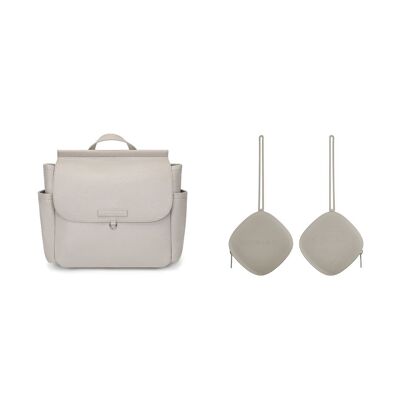 MIREM Maternity Bag By Nenina & Co Gray + Diamond Pacifier Holder + Gift Changing Mat