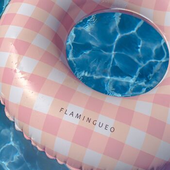 Flotteur géant pour piscine et plage imprimé Vichy rose 5