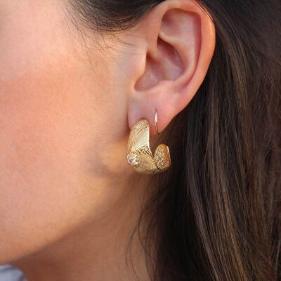 Hortense large hoop earrings with rhinestones | Handmade jewelry in France