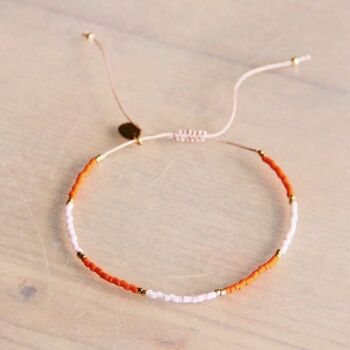 Bracelet de cheville Miyuki color blocking - lilas/orange 1
