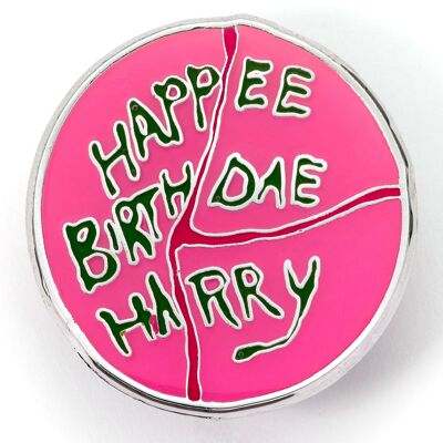 Harry Potter Anstecker „Happy Birthday“ mit Harry-Cake