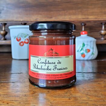 Confiture de Rhubarbe Fraises 210g