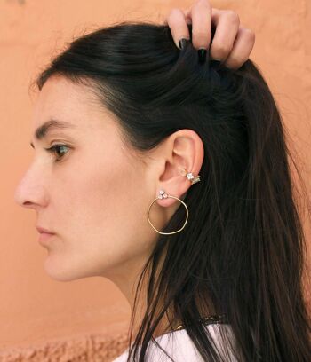 Boucles d'oreilles fines Lila Or à strass| Bijoux faits main en France 4