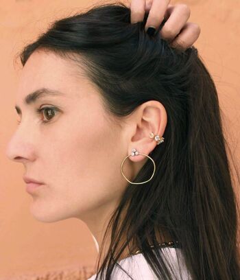 Boucles d'oreilles fines Lila Or à strass| Bijoux faits main en France 7