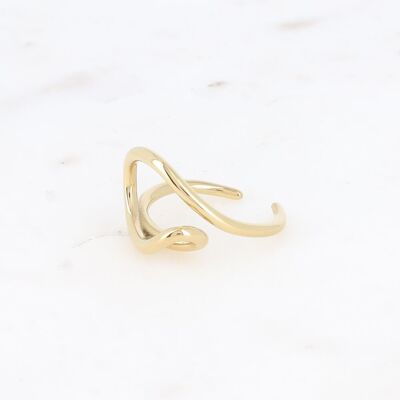 Ring - stainless steel with wavy line pattern