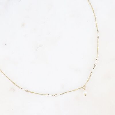 Necklace - pinched chain with freshwater pearls
