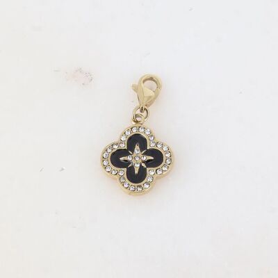 Charm Precius - clover set with zirconium oxides and enamel