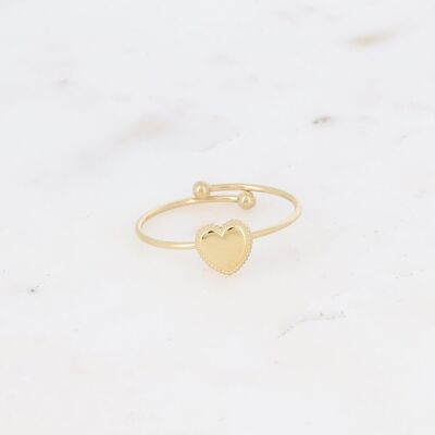 Anillo - fino de acero inoxidable con motivo de corazón