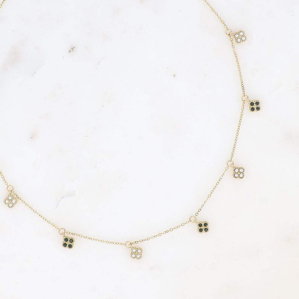 Collana - nappe di trifoglio incastonate con ossidi di zirconio