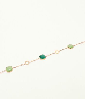 Bracelet fin à pierres Saule Vert  | Bijoux faits main en France 2
